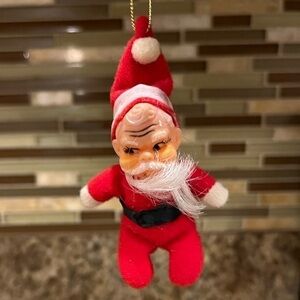 Vintage Kitsch santa bean bag 4" ornament Christmas holiday decor
